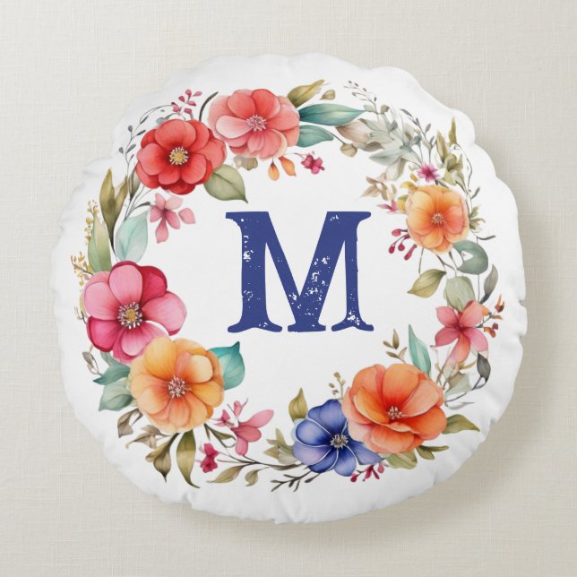 Coussin floral personnalisé (Devant)