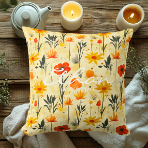 Coussin floral personnalisé avec citation inspiran