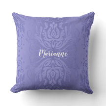 Coussin floral personnalisé de damassé de lavande