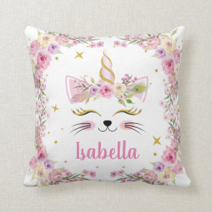 Coussin floral personnel Caticorn