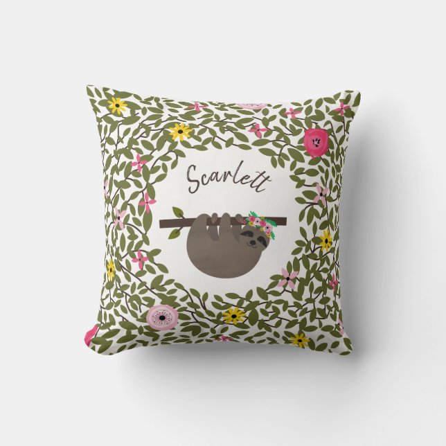 Coussin floral pour bébé personnalisé (Recto)