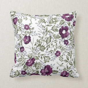 Coussin Floral pourpre