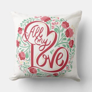 Coussin floral romantique "All My Love" - Un G par