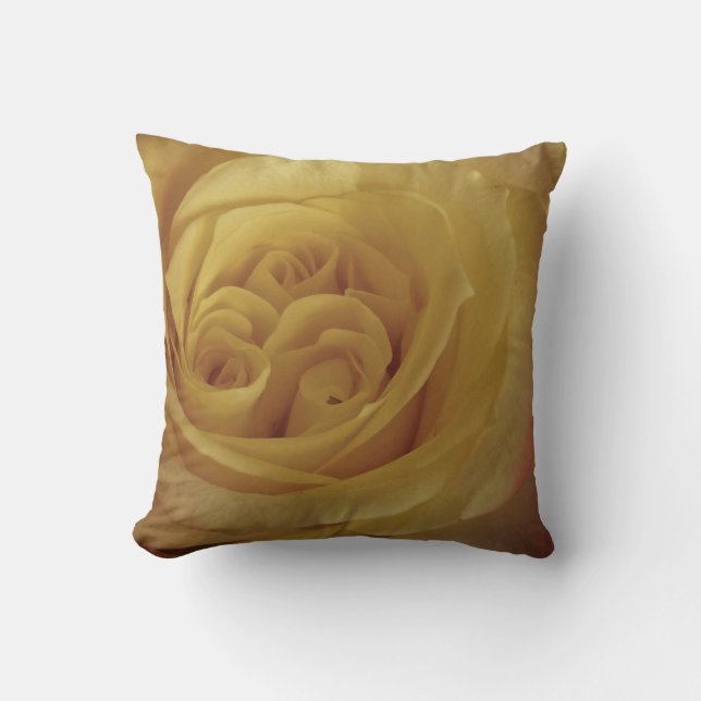 Coussin Floral Rose jaune clair Photo Fleur délicate (Recto)