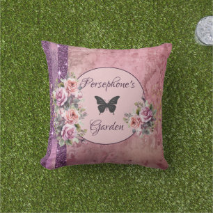 Coussin Floral rose motif mélangé