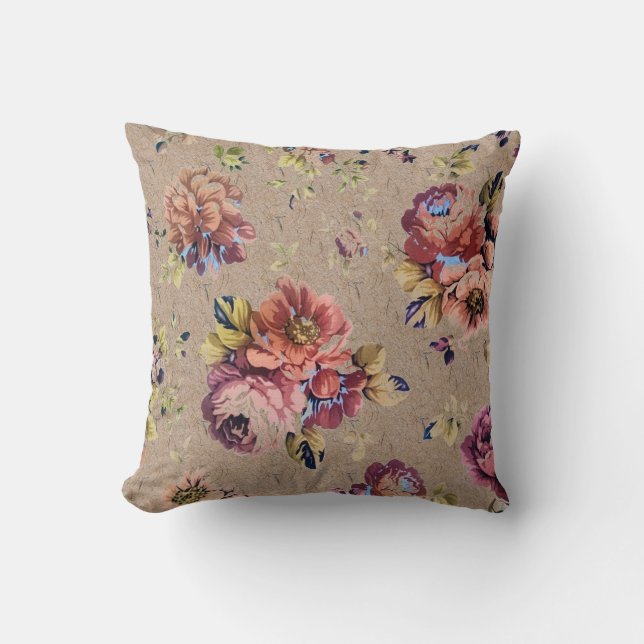 Coussin Floral rustique vintage (Recto)