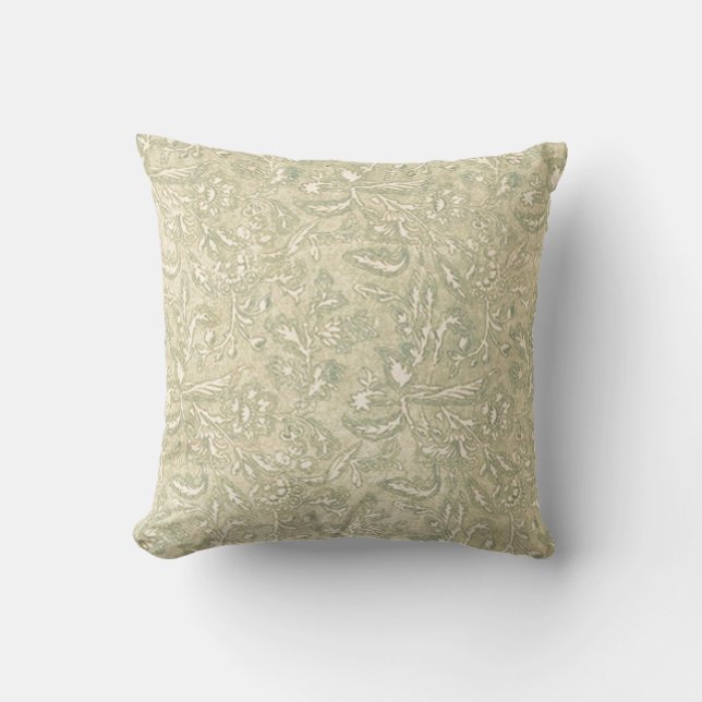 Coussin floral sage vintage (Recto)