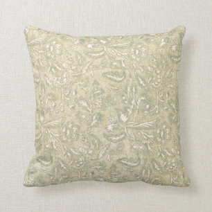 Coussin floral sage vintage