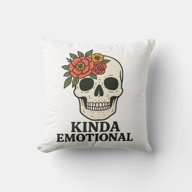 Coussin Floral Skull Aesthetic with Soft Emotional Touch (Recto)