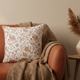 Coussin Floral Terracotta Toile Pattern