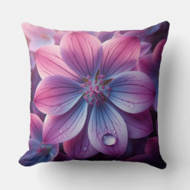 Coussin Floral Violet et Fleur Lilac rose