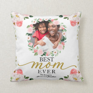 Coussin Floral Wreath Meilleure Maman Jour des mères