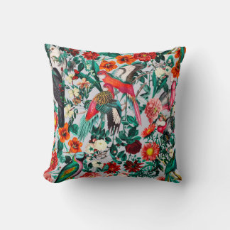 COUSSIN FLORALE ET OISEAUX XIV-II