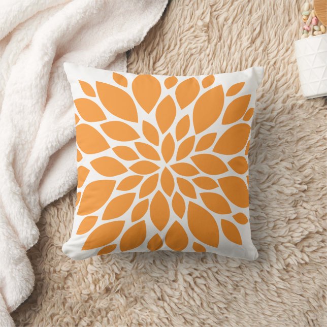 Coussin Florale orange et blanche (Couverture)