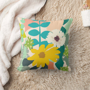 Coussin Florales de printemps colorées Abstraites Maison m