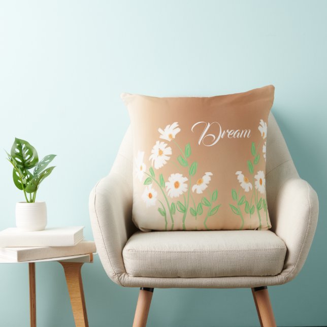 Coussin Flore blanche conçue (Chaise)