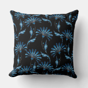 Coussin Flore bleu brillant