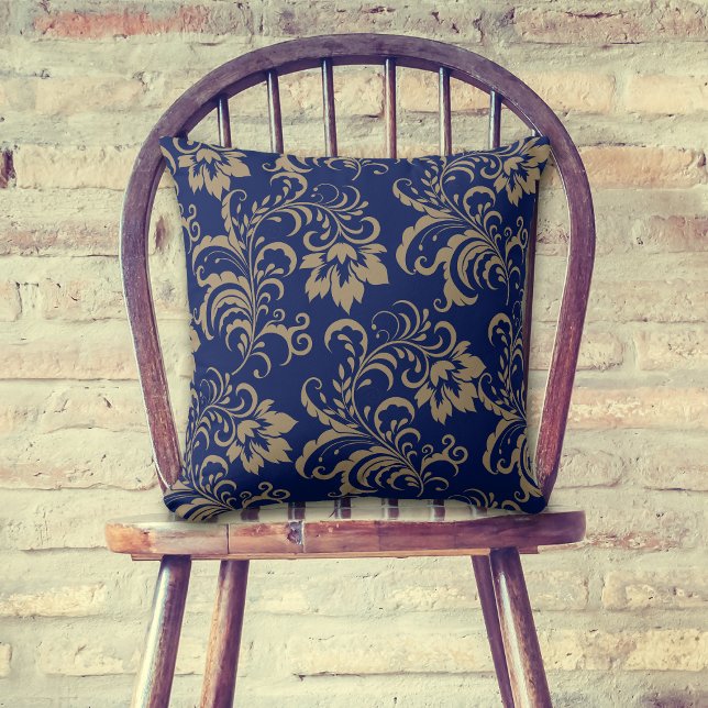 Coussin Flore bleue or (Créateur téléchargé)