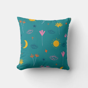 Coussin Flore céleste et Motif oculaire