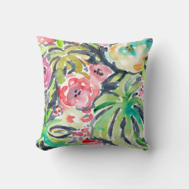 Coussin Flore d'aquarelle Tropicalia