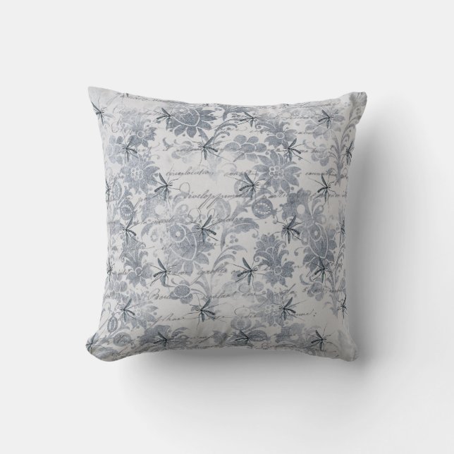 Coussin Flore de Bug et de Blue Grey (Recto)