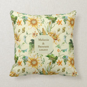 Coussin Flore de tournesol de beauté rustique