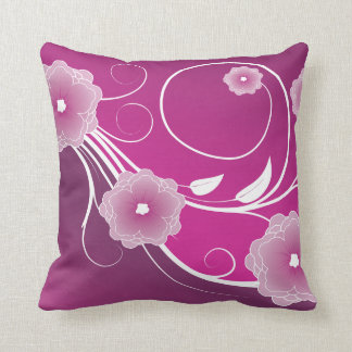Coussin Flore magenta rose