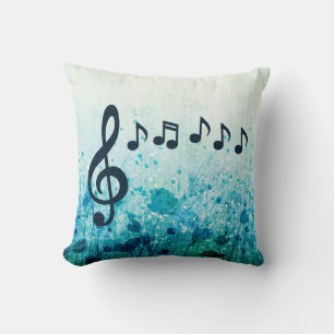 Coussin Flore Treble Clef and Music Notes