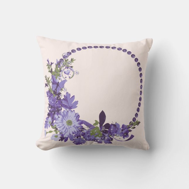 Coussin Flore violette (Recto)