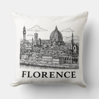 Coussin Florence Cityscape - Duomo Cathedral Line Art