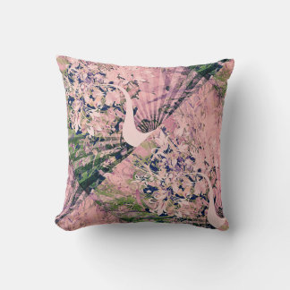 Coussin Flores avec paon rose