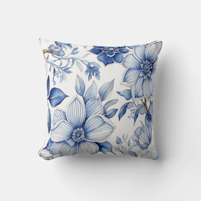 Coussin Flores paisibles : L'art floral Abstrait apaisant (Recto)