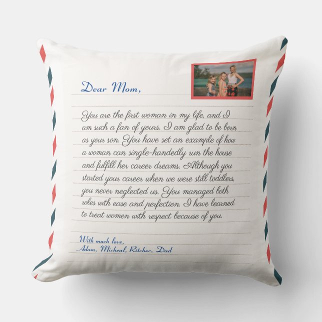 Coussin Flower Moderne manuscrite amour maman grand messag (Recto)