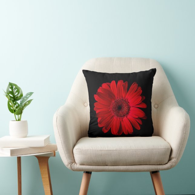 Coussin Flowers | Red Gerbera Daisy (Chaise)