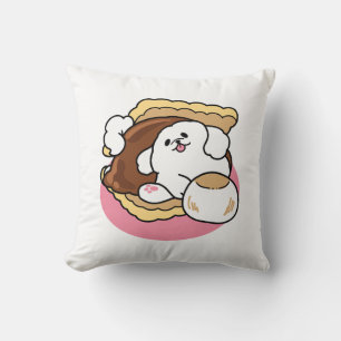 Coussin Fluffier Tha’more - Chien mignon et Pun de dessert