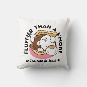 Coussin Fluffier Tha’more - Chien mignon et Pun de dessert