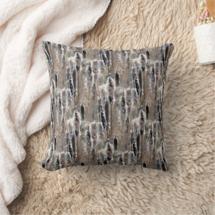 Coussin Fluffy Cattails Nature Motif