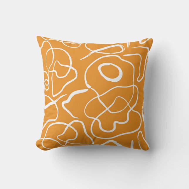 Coussin Flux orange Abstrait (Recto)