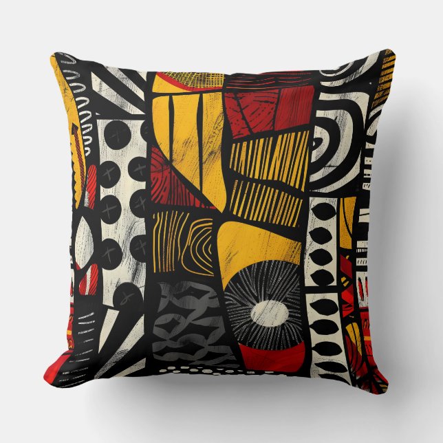 Coussin Flux Tribal coloré (Recto)