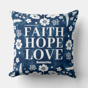 Coussin Foi personnalisée, espoir, amour chrétien