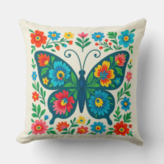 Coussin Folk Art Butterfly (2) 
