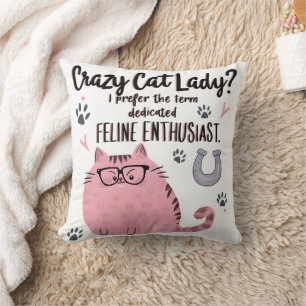 Coussin Folle de chats ? Cadeau drôle pour amateur de chat