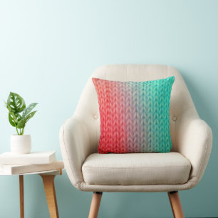 Coussin Fond de point tricoté dans des couleurs dégradées