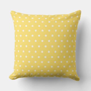 Coussin Fond jaune vif avec motif d'étoile blanche