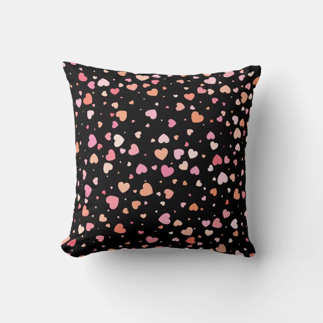 Coussin Fond motif de la Saint-Valentin 2024 avec cœur (Recto)