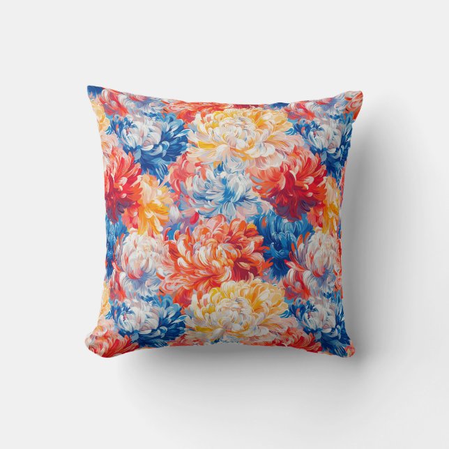 Coussin Fondre Chrysanthemum Pop Art Conception vibrante (Recto)