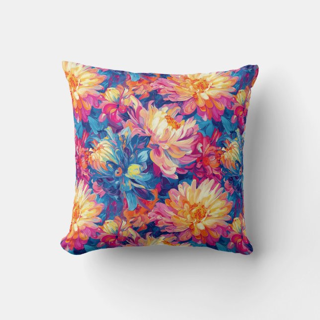 Coussin Fondre Chrysanthemum Pop Art Conception vibrante (Recto)