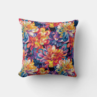 Coussin Fondre Chrysanthemum Pop Art Conception vibrante