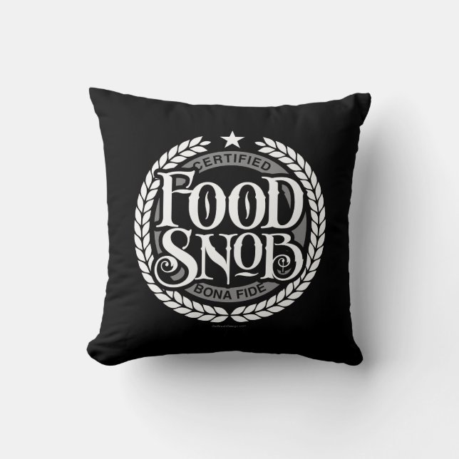 Coussin Food Snob - Amoureux de la nourriture amusant (Recto)