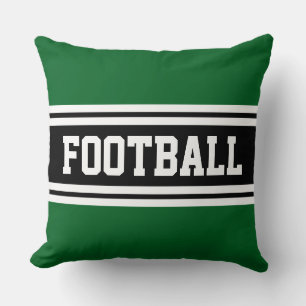 Coussin FOOTBALL Athletic Green Black White Racing Stripes